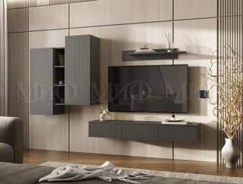 Стенка Оскар комп.2 графит (Миф) в Камышлове - kamyshlov.mebel-e96.ru