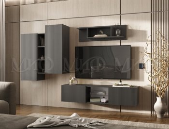 Стенка Оскар графит (Миф) в Камышлове - kamyshlov.mebel-e96.ru