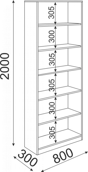 Стеллаж 800 Остин Модуль 08 (Риннер) в Камышлове - kamyshlov.mebel-e96.ru