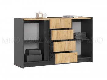 Комод 2дв.4ящ. Остин крафт/графит (Миф) в Камышлове - kamyshlov.mebel-e96.ru