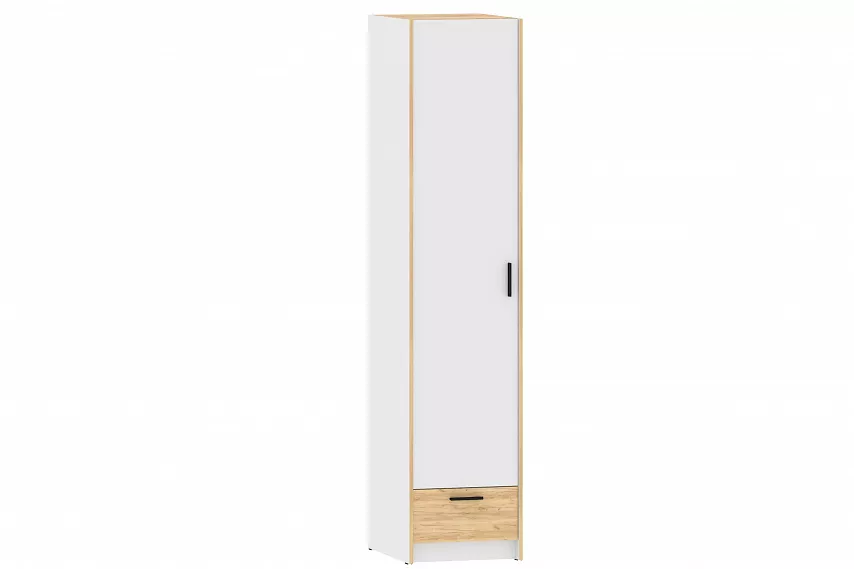 Шкаф 500 мм для одежды Оттавия НМ 011.20 белый (Silva) в Камышлове - kamyshlov.mebel-e96.ru | фото