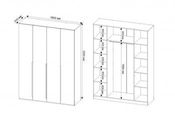 Шкаф 1600 мм Пальма, Сатин (ДСВ) в Камышлове - kamyshlov.mebel-e96.ru