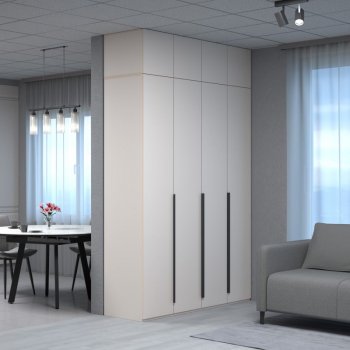 Шкаф 1600 мм Пальма с антресолью, Сатин (ДСВ) в Камышлове - kamyshlov.mebel-e96.ru