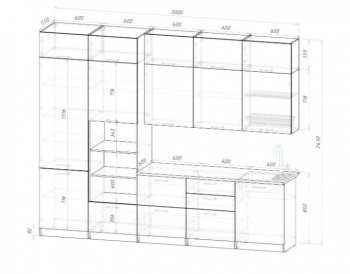 Кухонный гарнитур Парма 3000 мм (Герда) в Камышлове - kamyshlov.mebel-e96.ru