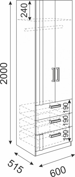 Шкаф с ящиками Волкер М4 (Риннер) в Камышлове - kamyshlov.mebel-e96.ru