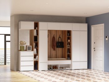Прихожая Прага модульная, белый (Handis) в Камышлове - kamyshlov.mebel-e96.ru