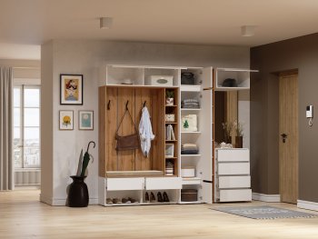 Прихожая Прага модульная, белый (Handis) в Камышлове - kamyshlov.mebel-e96.ru