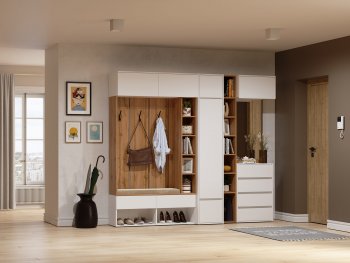Прихожая Прага модульная, белый (Handis) в Камышлове - kamyshlov.mebel-e96.ru