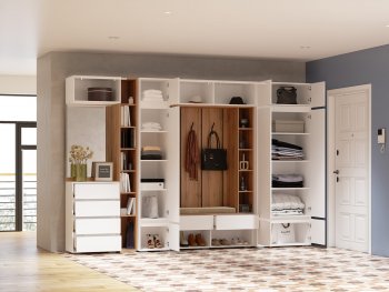 Прихожая Прага модульная, белый (Handis) в Камышлове - kamyshlov.mebel-e96.ru