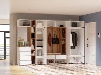 Прихожая Прага модульная, белый (Handis) в Камышлове - kamyshlov.mebel-e96.ru