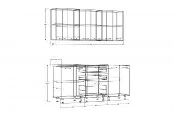 Кухонный гарнитур Рио 1800 мм (Зарон) в Камышлове - kamyshlov.mebel-e96.ru