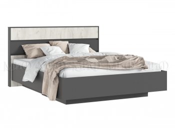 Кровать парящая Роджина с подсветкой, графит/крафт белый (Миф) в Камышлове - kamyshlov.mebel-e96.ru