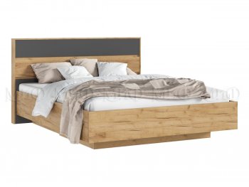 Кровать парящая Роджина с подсветкой, крафт/графит (Миф) в Камышлове - kamyshlov.mebel-e96.ru