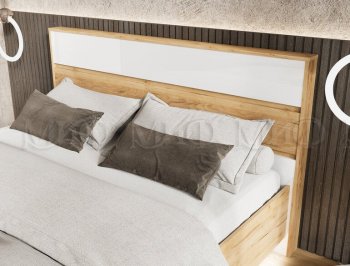 Кровать парящая Роджина крафт/белый (Миф) в Камышлове - kamyshlov.mebel-e96.ru