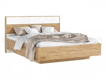 Кровать парящая Роджина с подсветкой, крафт/белый (Миф) в Камышлове - kamyshlov.mebel-e96.ru