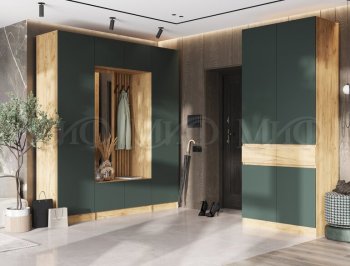 Прихожая Роджина крафт/изумруд, модульная (Миф) в Камышлове - kamyshlov.mebel-e96.ru