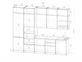 Кухонный гарнитур Шелли макси 3000 мм (Герда) в Камышлове - kamyshlov.mebel-e96.ru
