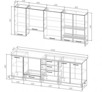 Кухонный гарнитур Старое дерево МДФ 2400 мм Sanvut в Камышлове - kamyshlov.mebel-e96.ru