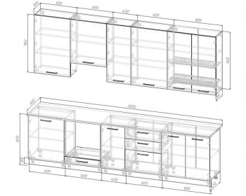 Кухонный гарнитур высокий Каппучино 3000 мм МДФ в Камышлове - kamyshlov.mebel-e96.ru