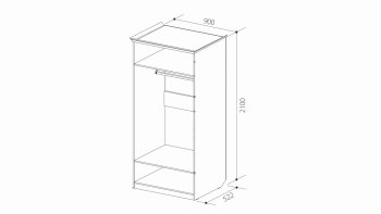 Шкаф 900 мм 2х дверный для платья ШиК-2 (Уголок Школьника 2) в Камышлове - kamyshlov.mebel-e96.ru