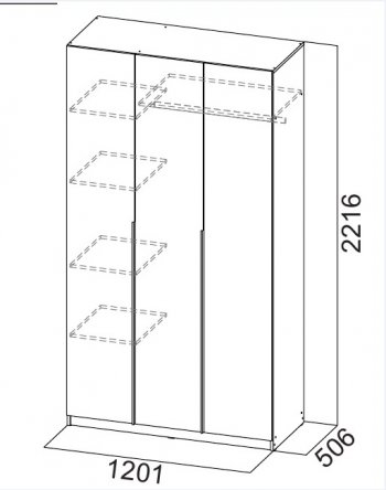 Шкаф 1200 мм ШК-5 графит (СВ) в Камышлове - kamyshlov.mebel-e96.ru