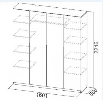 Шкаф 1600 мм ШК-5 белый (СВ) в Камышлове - kamyshlov.mebel-e96.ru