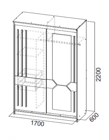 Шкаф-купе №25 1700 мм (СВ) в Камышлове - kamyshlov.mebel-e96.ru