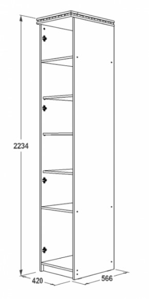 Шкаф 1-но дверный для белья Ольга-13 в Камышлове - kamyshlov.mebel-e96.ru