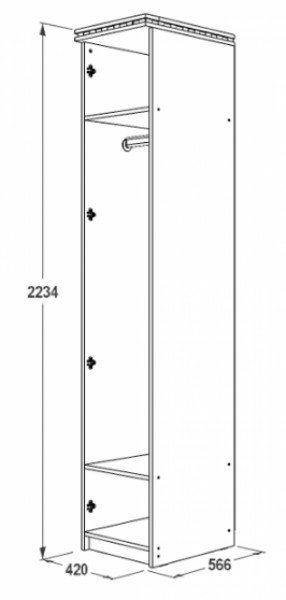 Шкаф 1-но дверный для одежды Ольга-13 в Камышлове - kamyshlov.mebel-e96.ru