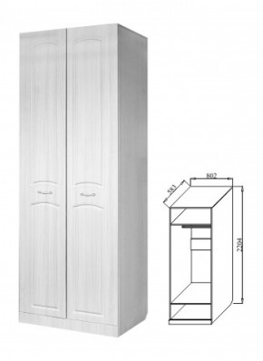 Шкаф 2-х дверный для платья и белья Ева-10 в Камышлове - kamyshlov.mebel-e96.ru