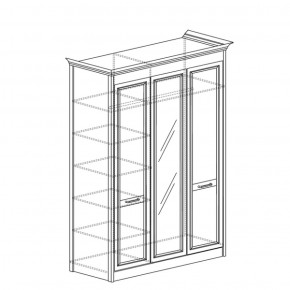 Шкаф 3-дверный с зеркалом Адель 453 (Яна) в Камышлове - kamyshlov.mebel-e96.ru