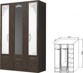 Шкаф 3-х дверный для платья и белья с выдвижными ящиками Ева-11 в Камышлове - kamyshlov.mebel-e96.ru