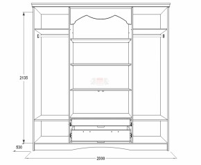 Шкаф 2000 мм для одежды и белья Ольга-10 МДФ в Камышлове - kamyshlov.mebel-e96.ru