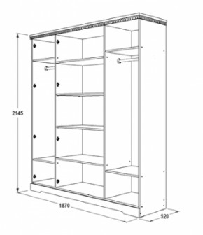 Шкаф 1800 мм для одежды и белья Ольга-12 ЛДСП в Камышлове - kamyshlov.mebel-e96.ru