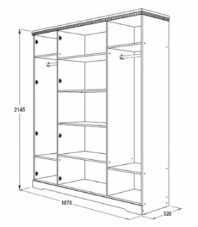 Шкаф 1800 мм для одежды и белья Ольга-12 МДФ в Камышлове - kamyshlov.mebel-e96.ru