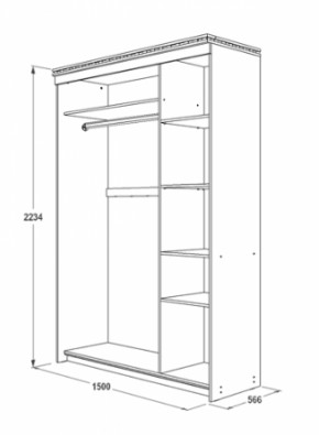 Шкаф-купе 1500 мм 3-х дверный Ольга-13 в Камышлове - kamyshlov.mebel-e96.ru