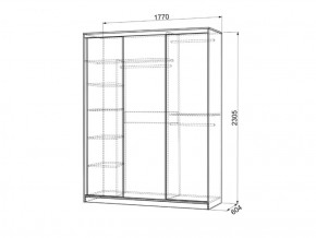 Шкаф-купе Бассо 7-600 27 (полки слева) в Камышлове - kamyshlov.mebel-e96.ru