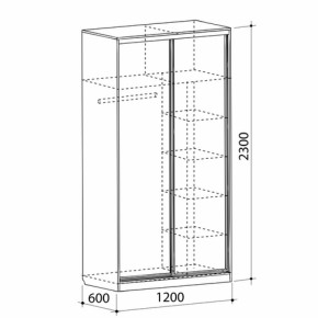 Шкаф-купе Рио 1-600 Бабочки (полки справа) в Камышлове - kamyshlov.mebel-e96.ru