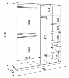 Шкаф 4-х дверный 1800 мм Тиффани М22 (Риннер) в Камышлове - kamyshlov.mebel-e96.ru