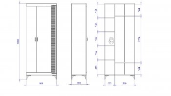 Шкаф 800 мм 2-дверный NEW Сиде Белый (СБК) в Камышлове - kamyshlov.mebel-e96.ru