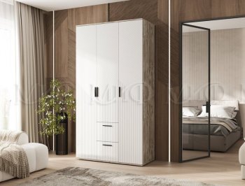 Шкаф 1200 мм Сильвия, дуб юкон/белый (Миф) в Камышлове - kamyshlov.mebel-e96.ru