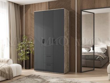 Шкаф 1200 мм Сильвия, дуб юкон/графит (Миф) в Камышлове - kamyshlov.mebel-e96.ru