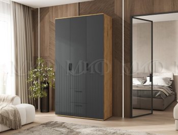 Шкаф 1200 мм Сильвия, крафт/графит (Миф) в Камышлове - kamyshlov.mebel-e96.ru