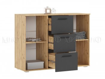 Комод Сильвия, крафт/графит (Миф) в Камышлове - kamyshlov.mebel-e96.ru
