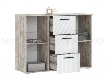 Комод Сильвия, дуб юкон/белый (Миф) в Камышлове - kamyshlov.mebel-e96.ru
