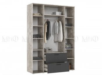 Шкаф 1600 мм Сильвия, дуб юкон/графит (Миф) в Камышлове - kamyshlov.mebel-e96.ru