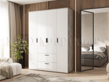 Шкаф 1600 мм Сильвия, дуб юкон/белый (Миф) в Камышлове - kamyshlov.mebel-e96.ru