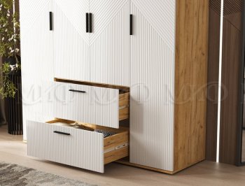Шкаф 1600 мм Сильвия, крафт/белый (Миф) в Камышлове - kamyshlov.mebel-e96.ru