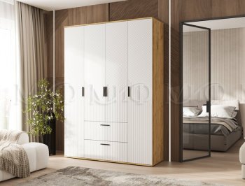 Шкаф 1600 мм Сильвия, крафт/белый (Миф) в Камышлове - kamyshlov.mebel-e96.ru