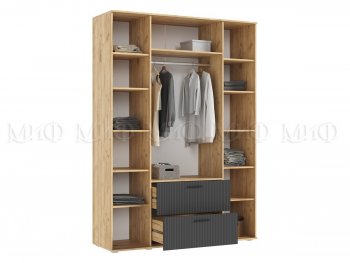 Шкаф 1600 мм Сильвия, крафт/графит (Миф) в Камышлове - kamyshlov.mebel-e96.ru